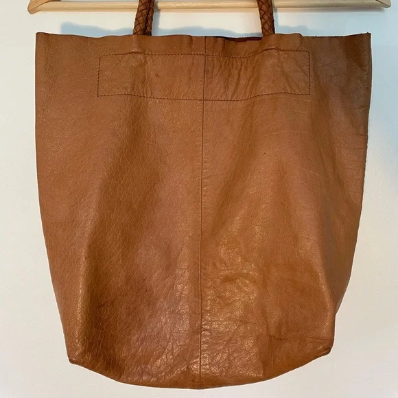 Vintage Aldo Tobacco Leather Tote Bag - Picture 2 of 5
